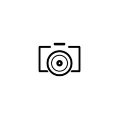 Photo Camera Icon. Abstract camera icon isolated black on white background