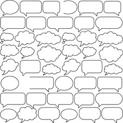 Obraz premium Speech bubble vector icon set. Chat box, message, dialogue, and comment collection. Communication conversation bubbles for comics.