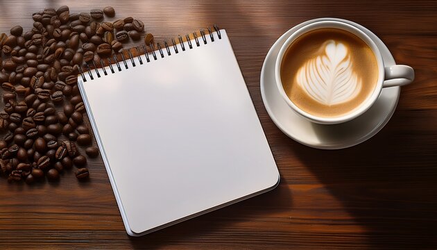 start your creative day with fresh coffee and a blank notebook ready for your brilliant ideas and plans