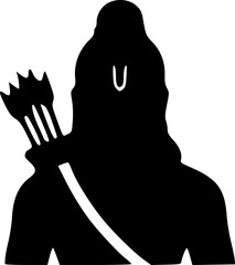 Unique Lord Ram Minimal Silhouette Logos in Pure Black Vector