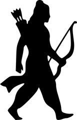 Minimal Lord Ram Silhouette Logo Unique Black Vector Designs