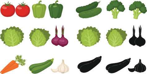 Colorful assortment of fresh vegetables tomatoes peppers cucumbers and more