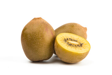 Fresh Chile Gold Kiwi fruit isolated on white background