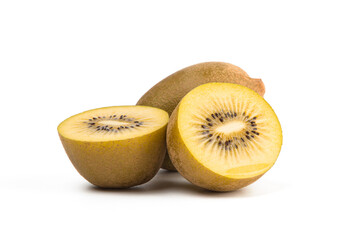 Fresh Chile Gold Kiwi fruit isolated on white background