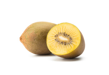 Fresh Chile Gold Kiwi fruit isolated on white background