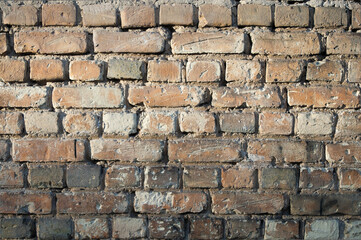 close-up of an old brick wall