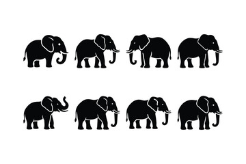 Majestic Wild Elephant Group Illustration