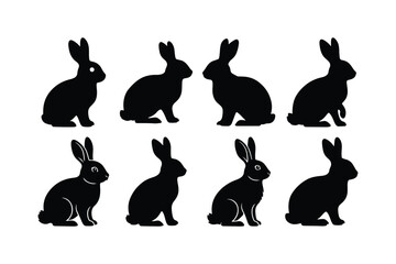 Soft Fluffy Rabbits Row Illustration