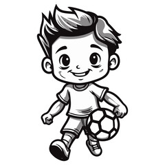 Boy Playing Soccer with Ball
