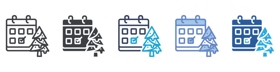 Day icon set multiple style collection