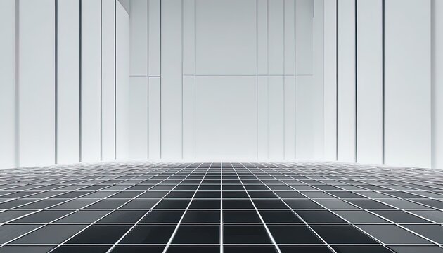 Modern architecture with clean lines and geometric patterns creates a sense of spaciousness and minimalist elegance for office or showroom designs - Powered by Adobe