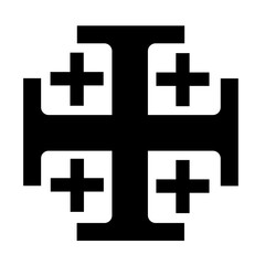 Jerusalem Cross Icon black silhouette.