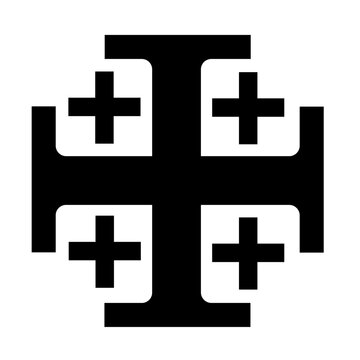 Jerusalem Cross Icon black silhouette.
