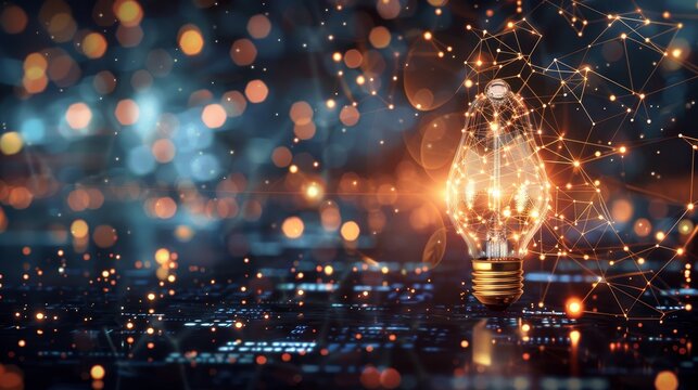 Conceptual Innovation Spark Data Network Fusion Representing Digital Transformation Ideas