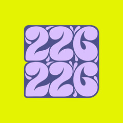 Repeating 226 Pattern Purple on Yellow number