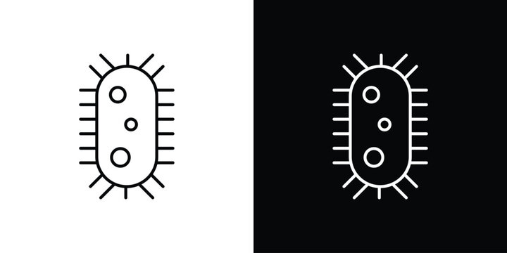 Bacteria icons isolated outline vector icon with editable stroke