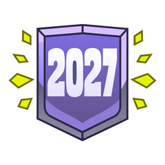 2027 Shield With Sparkle Accents Keywords: 2027, shield, year, future, award, success