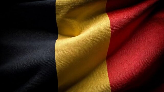 belgium flag waving in the wind