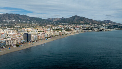 Vista a&eacute;rea de la playa del centro de Fuengirola, Andaluc&iacute;a