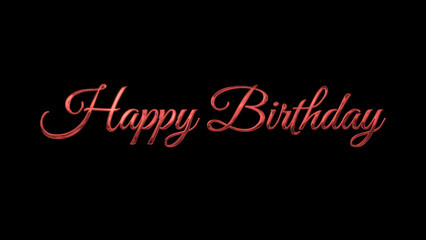 Happy birthday iamge text in red color. Great for giving birthday greetings.Alpha Channel.

