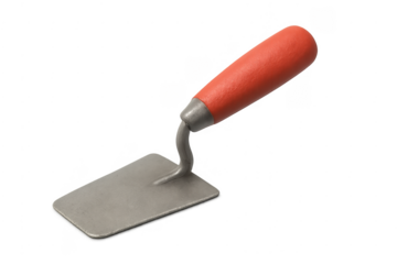 Masonry trowel with orange handle for construction work