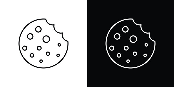 Browser cookies icons isolated outline vector icon with editable stroke
