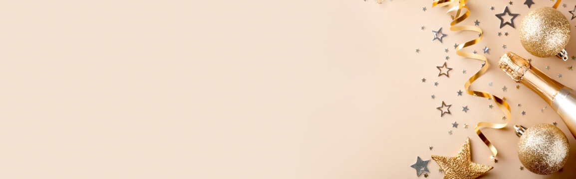 Sektflasche, Sektgl&auml;ser, Party, Hintergrund 