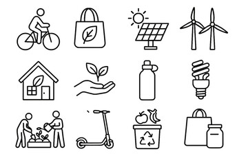 Electric garden sustainable reusable vector panel care compost icon icons solar refillable