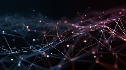 A mesmerizing visual of interconnected digital data, representing a network of nodes and connections, illuminating a sense of technology and its intricate workings.
