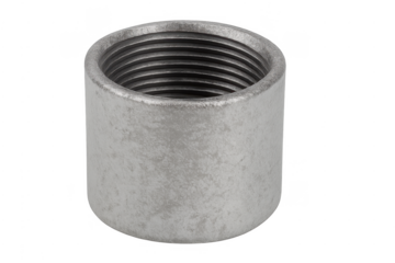 Metal pipe coupling connecting galvanized threaded plumbing fitting