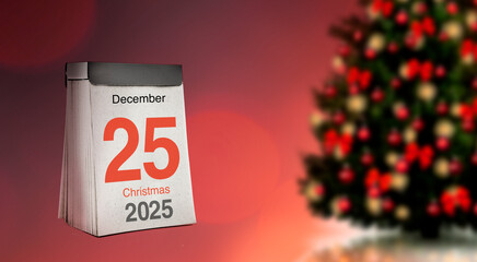 Weihnachtsmotiv mit Kalenderbaltt