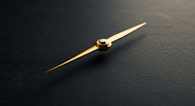 Gold double ended screw on dark background