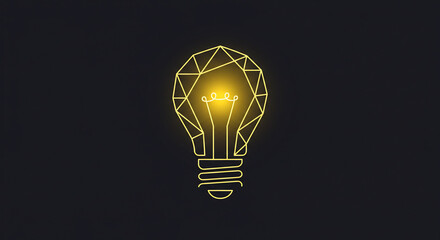 Glowing lightbulb on dark background