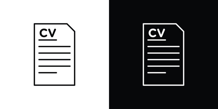 CV icons isolated outline vector icon with editable stroke