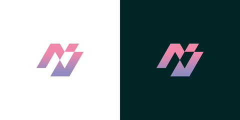 Abstract Lettermark Design Modern Monogram with Geometric Gradient for Branding and Identity