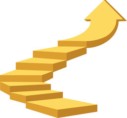 Golden Arrow Staircase to Success