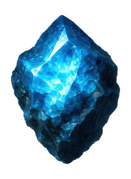 Scheelite rock exhibiting vibrant blue-white fluorescence under UV light.