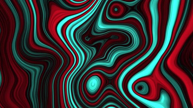 Abstract background with swirling red and cyan lines, suitable for designs needing vibrant and dynamic patterns like posters or digital art.