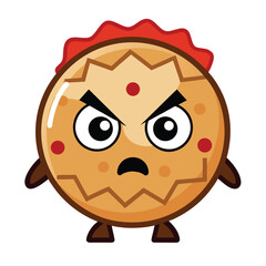 Funny cartoon cat illustration with cute smile isolated on white background