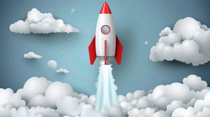 Innovative launch  simulating a space rocket takeoff directly from your laptop screen