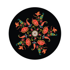 Abstract  color full paisley flower leaf bunch 