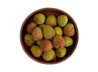 Fresh Chinese Lychee isolated on white background