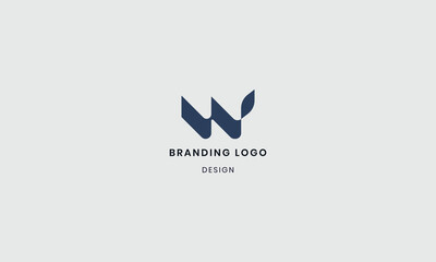 Obraz premium Minimalist W Logo Design with Leaf Element