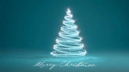 Design E-card for christmas tree in tiffany green colour for greeting purpose 