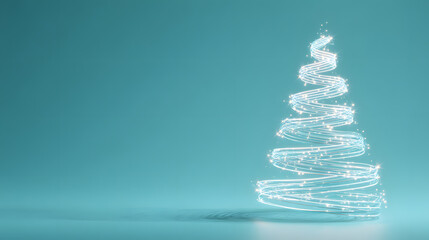 Design E-card for christmas tree in tiffany green colour for greeting purpose 