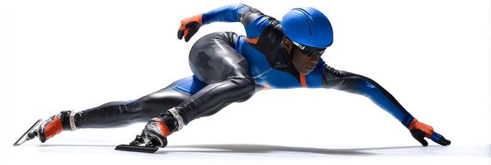 Fototapeta premium A man is skating on a rink .