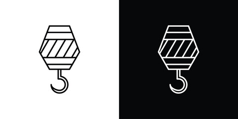 Industrial Crane hook icons isolated outline vector icon with editable stroke © Bell