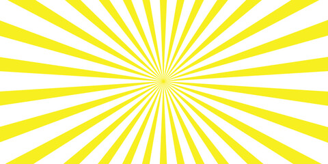 Bright yellow and white radial sunburst pattern background for design projects.