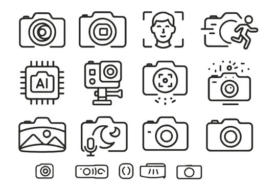 Depth system voice processor ai vector camera stabilizer detection design night icon