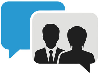 Illustration of sad with silhouette of man in suit and woman